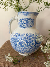 Load image into Gallery viewer, Beautiful Sarreguimes French Blue Floral Jug &#39;Jardiniere&#39;
