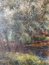 Load image into Gallery viewer, Large French Countryside Mill Scene Antique Oil on Canvas
