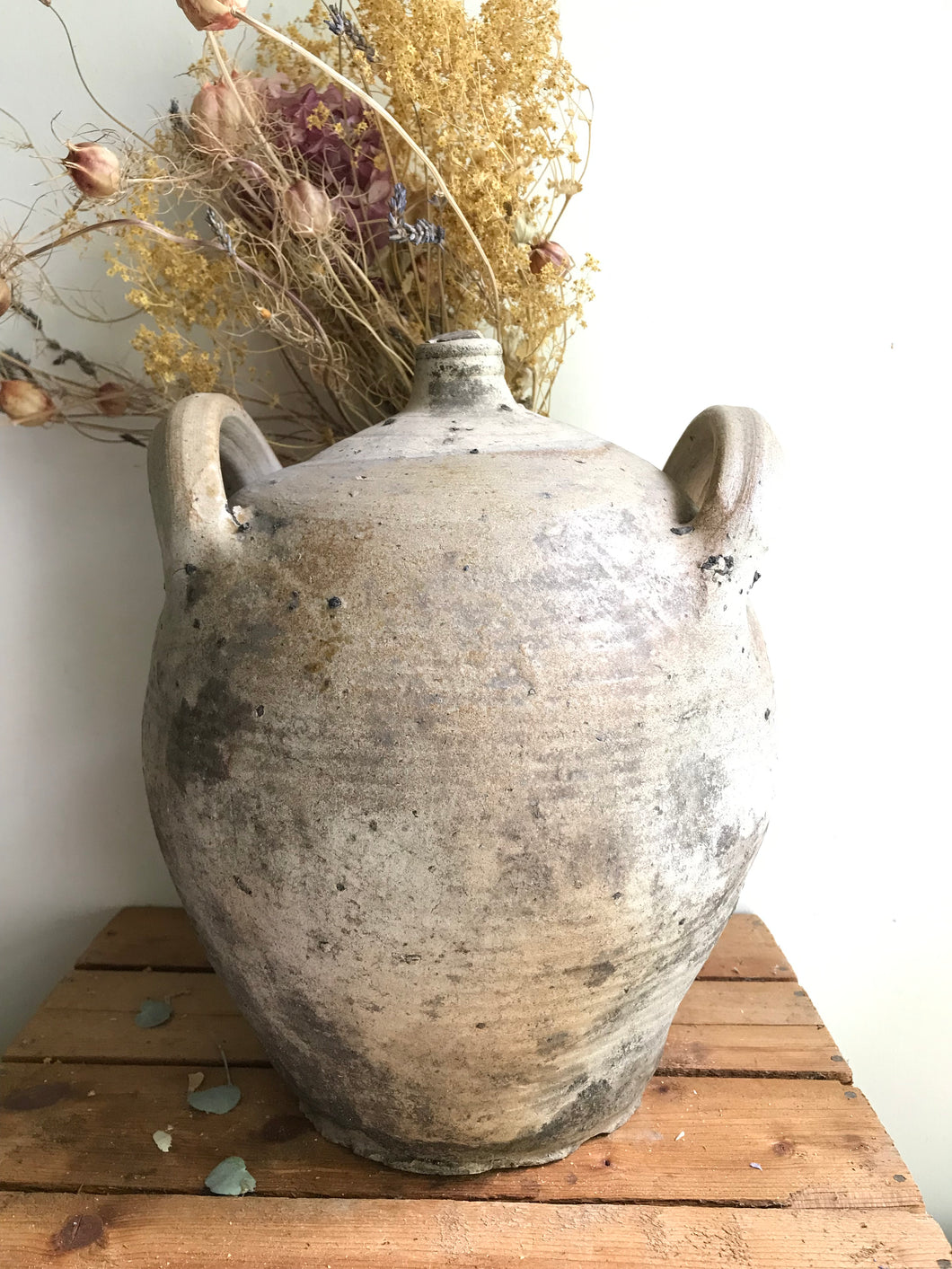 Large French Rustic Terracotta Earthenware Olive Oil Pot